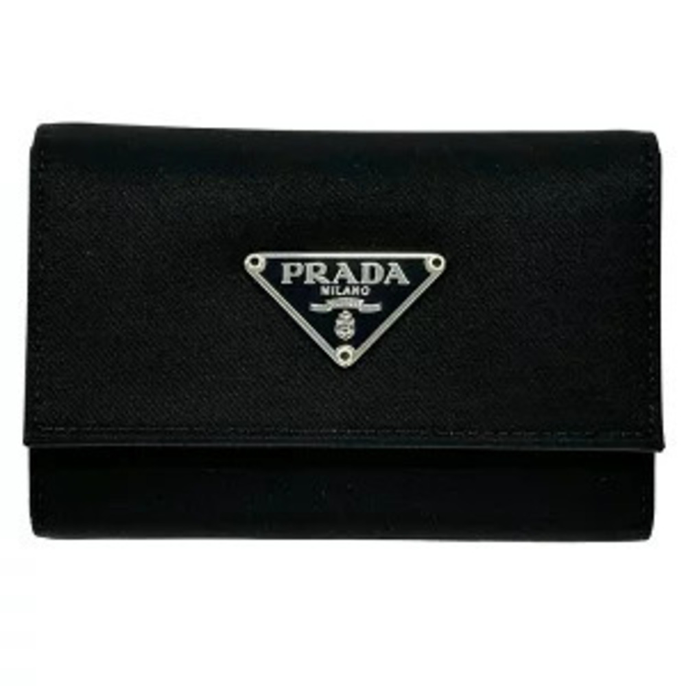 Prada Key Case Black Hooks Triangle